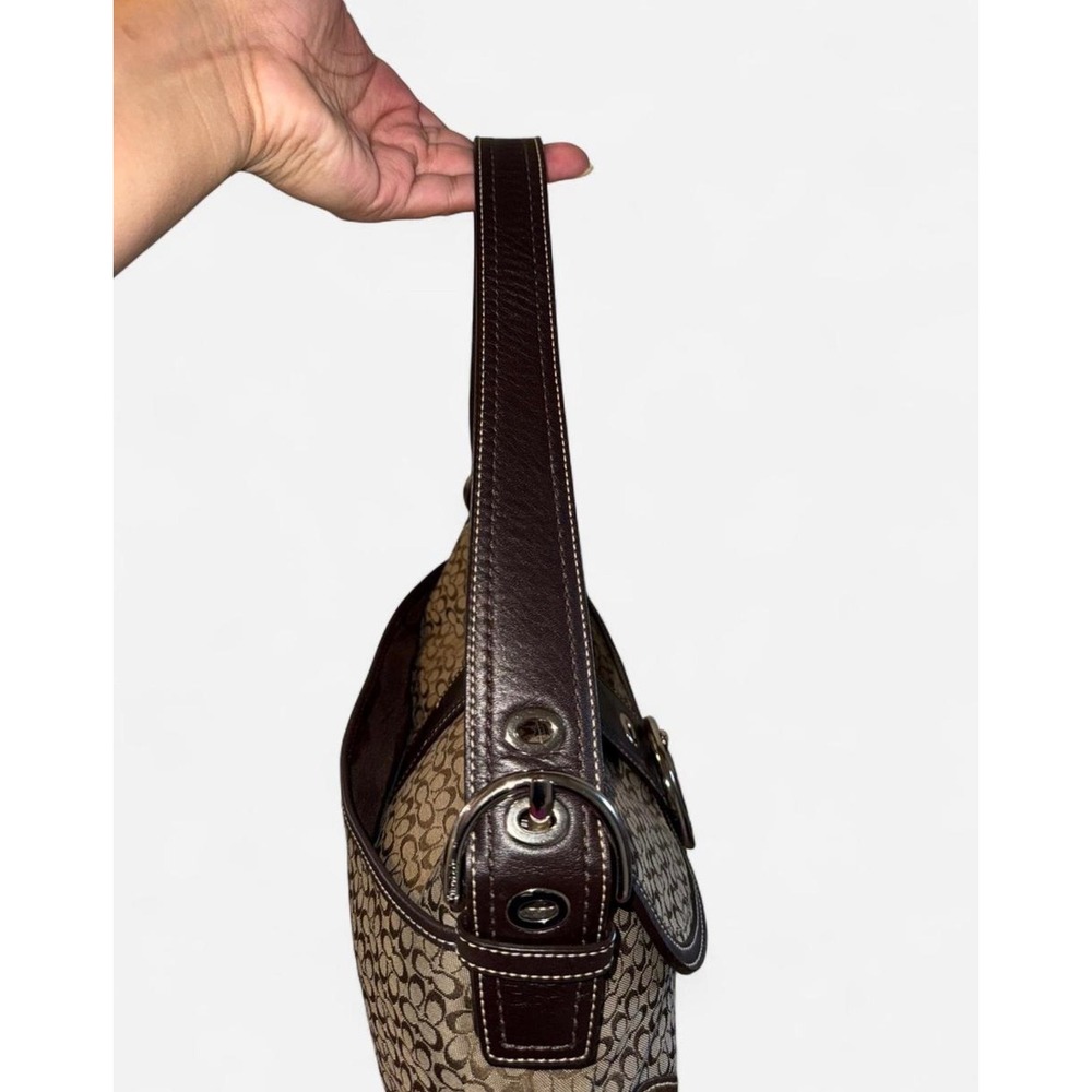 Coach Soho Signature Flap Brown Jacquard Leather Shoulder Bag F10926 - Picture 4 of 8